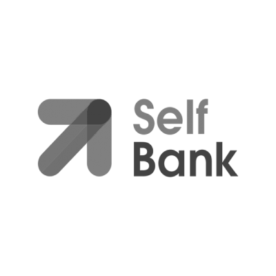 Logo Self Bank blanco y negro
